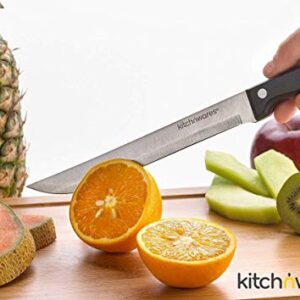 Knife Set With Wooden Block - 15 Piece Set Includes Chef Knife, Bread Knife, Carving Knife, Utility Knife, Paring Knife, Steak Knife, Boning Knife, Scissors And Knife Sharpener. - By Kitch N’ Wares