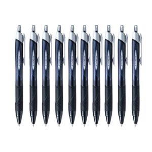 uni-ball new jetstream extra fine & ultra micro point retractable roller ball pens,-rubber grip type -0.38mm-black ink-value set of 10
