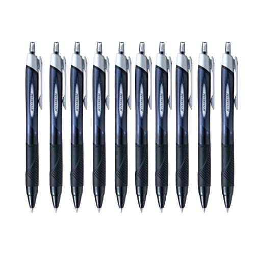 Uni-ball New Jetstream Extra Fine & ultra micro Point Retractable Roller Ball Pens,-rubber Grip Type -0.38mm-Black Ink-value Set of 10