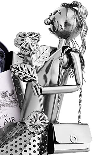 BRUBAKER Wine Bottle Holder Lovers Metal Sculptures and Figurines Decor Wine Racks and Stands Gifts Decoration