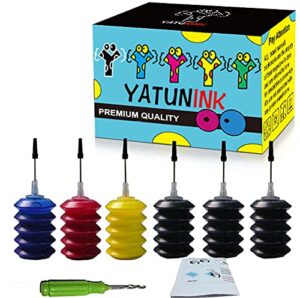 yatunink premium dye ink refill kit for canon 275 and 276 pg-275xl cl-276xl pg-275 cl-276 275xl 276xl 275 276 ink cartridge refill ink kit for canon pixma ts3520 ts3522 tr4720 printer ink (6x30ml)