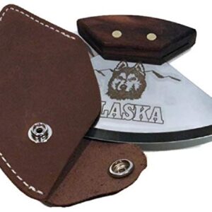 Genuine Leather Ulu Knife Quality Sheath Dark - For 6" Knife