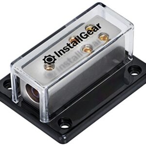 InstallGear 4/8/10 AWG Gauge Power Distribution Block 4 Gauge in to (4) 8/10 Gauge Out | Fuse Block | Fuse Block for Auto, RV, Motorcycle, and Boat