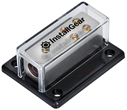 InstallGear 4/8/10 AWG Gauge Power Distribution Block 4 Gauge in to (4) 8/10 Gauge Out | Fuse Block | Fuse Block for Auto, RV, Motorcycle, and Boat