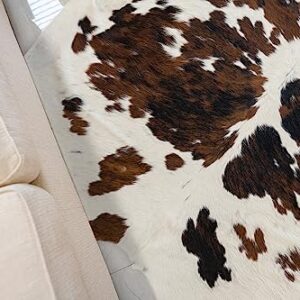 Genuine Tricolor Cowhide Rug 6 x 6-7 ft. 180 x 220 cm