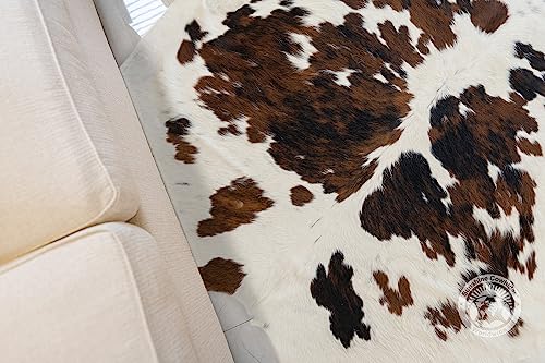 Genuine Tricolor Cowhide Rug 6 x 6-7 ft. 180 x 220 cm