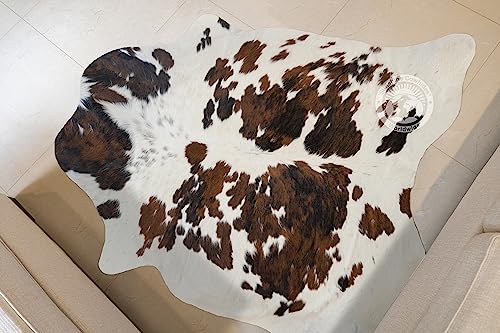 Genuine Tricolor Cowhide Rug 6 x 6-7 ft. 180 x 220 cm