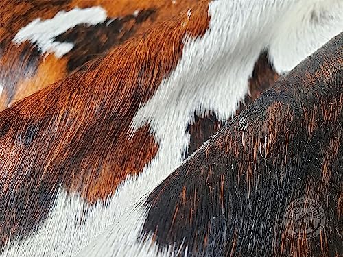 Genuine Tricolor Cowhide Rug 6 x 6-7 ft. 180 x 220 cm