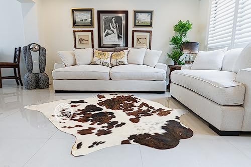 Genuine Tricolor Cowhide Rug 6 x 6-7 ft. 180 x 220 cm