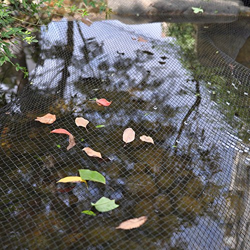 Rainleaf 7' x 10' Pond Netting Pool Protective Cover Netting,Pond Skimmer Net, Koi Pond Cover,Placement Stakes Included