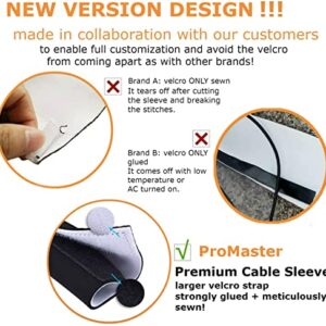 Premium 63'' Cable Management Sleeve, Best Cords Organizer for TV On Wall, Desk, Computer, Office, Home - DIY Adjustable Reversible Black and White Neoprene Cord Hider Wire Cover Concealer Wrap