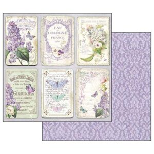 Stamperia International KFT Pack 10 sheets double face - Lilac, Multicoloured, 30.5 x 30.5 (12" x 12")