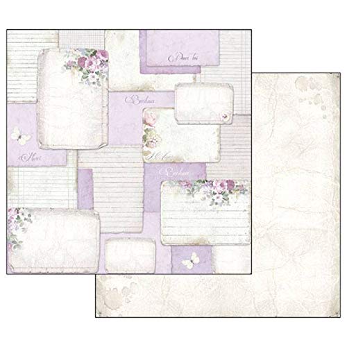 Stamperia International KFT Pack 10 sheets double face - Lilac, Multicoloured, 30.5 x 30.5 (12" x 12")