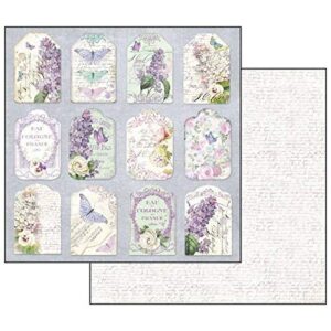 Stamperia International KFT Pack 10 sheets double face - Lilac, Multicoloured, 30.5 x 30.5 (12" x 12")