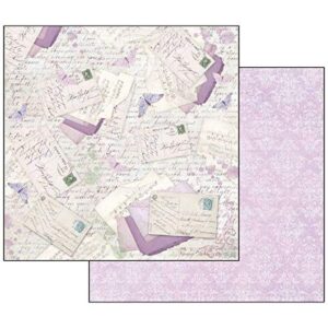 Stamperia International KFT Pack 10 sheets double face - Lilac, Multicoloured, 30.5 x 30.5 (12" x 12")