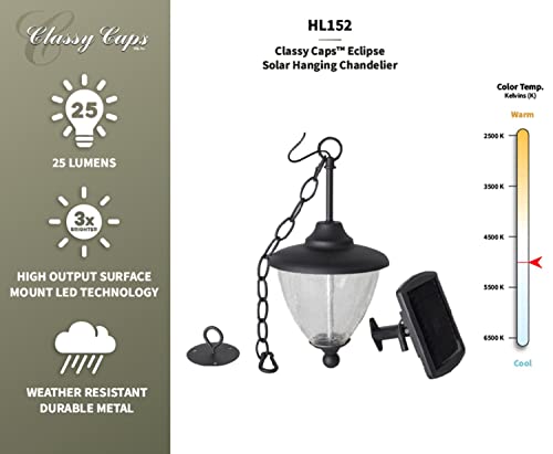 Classy Caps HL152 Eclipse Solar Hanging Chandelier, Black