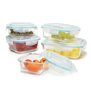 gourmet home products 10 pc glass food storage container set with locking lids