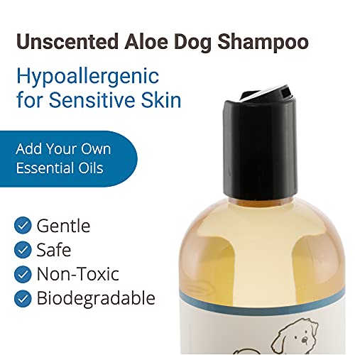 4Legger Organic Dog Shampoo USDA Certified, Hypoallergenic Dog Shampoo, Dog Coconut Shampoo, Gentle Fragrance Free Dog Shampoo with Aloe for Soothing Relief of Dry, Itchy, Sensitive Allergy Skin 16 oz