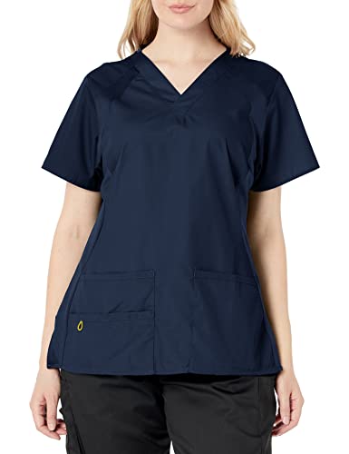 WonderWink Womens Origins Lima Plus Size Women's Top Medical Scrubs Shirt, Navy, XX-Large US