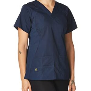 WonderWink Womens Origins Lima Plus Size Women's Top Medical Scrubs Shirt, Navy, XX-Large US