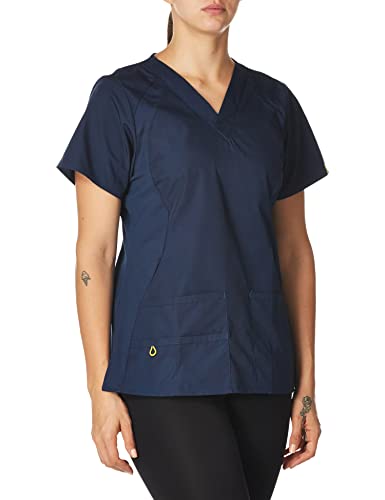 WonderWink Womens Origins Lima Plus Size Women's Top Medical Scrubs Shirt, Navy, XX-Large US