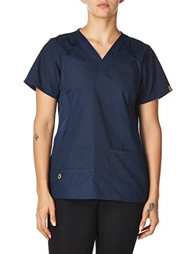 WonderWink Womens Origins Lima Plus Size Women's Top Medical Scrubs Shirt, Navy, XX-Large US