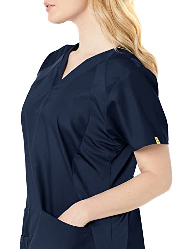 WonderWink Womens Origins Lima Plus Size Women's Top Medical Scrubs Shirt, Navy, XX-Large US