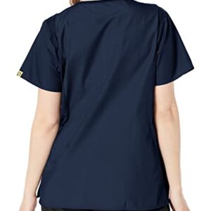 WonderWink Womens Origins Lima Plus Size Women's Top Medical Scrubs Shirt, Navy, XX-Large US