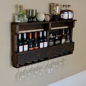 Great Lakes Reclaimed Wall Mounted Wine Rack,(Espresso/Dark Walnut Stain Finish)