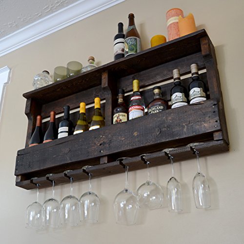 Great Lakes Reclaimed Wall Mounted Wine Rack,(Espresso/Dark Walnut Stain Finish)