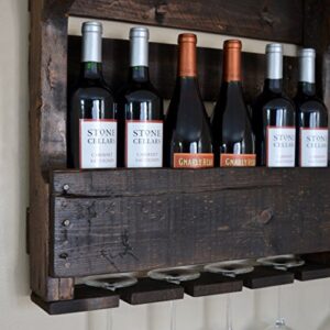 Great Lakes Reclaimed Wall Mounted Wine Rack,(Espresso/Dark Walnut Stain Finish)