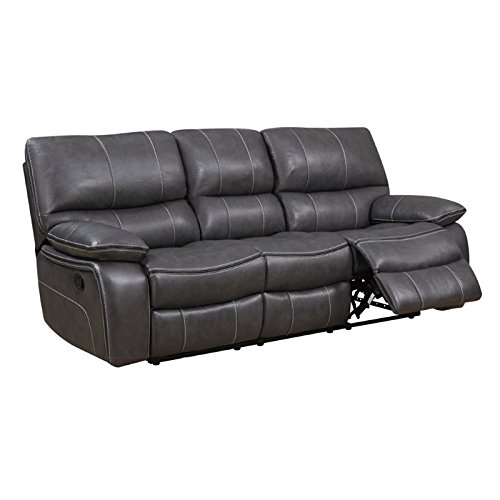 GLOBAL FURNITURE USA Reclining Sofa, Grey/Black