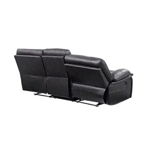 GLOBAL FURNITURE USA Reclining Sofa, Grey/Black