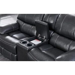 Global Furniture Console Reclining Loveseat, Grey/Black