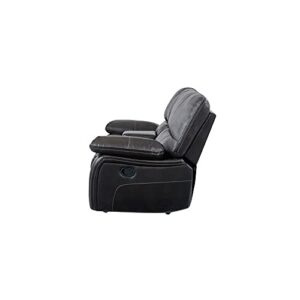 Global Furniture Console Reclining Loveseat, Grey/Black