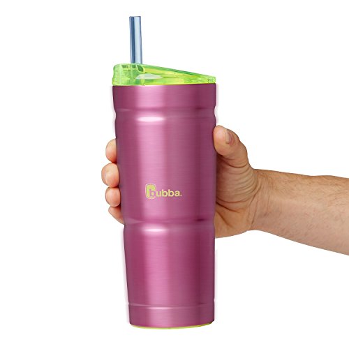 Bubba Envy S Vacuum-Insulated Stainless Steel Tumbler with Lid and Straw, 24oz Reusable Iced Coffee or Water Cup, BPA-Free Travel Tumbler, Paradise Purple