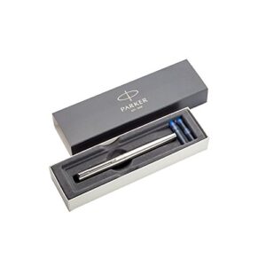 Parker Jotter Chrome Fountain Pen, Medium Nib, Blue Ink