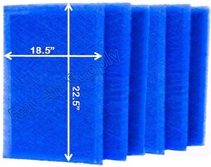 rayair supply 20x25 dynamic air cleaner replacement filter pads 20x25 refills (6 pack)