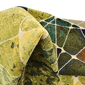 Unique Loom Estrella Collection Mosaic, Distressed, Modern, Abstract, Bright Colors Area Rug, 9 ft x 12 ft, Multi/Green