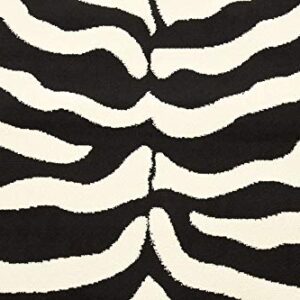 Unique Loom Wildlife Collection Animal Inspired with Zebra Design Area Rug, 5 x 8 ft, Black/Ivory