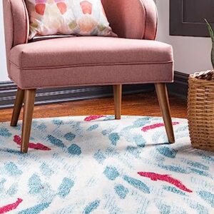 Unique Loom Positano Collection Coastal Modern Bright Colors Fish Beige Round Rug (6' x 6')