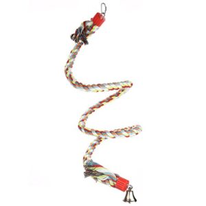 Jusney Bird Perch, Large Parrot Toys 63 Inch Climbing Rope Bungee Bird Toys