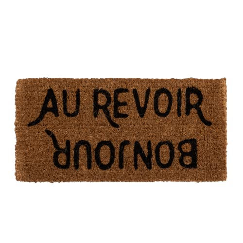 Creative Co-Op Bonjour/Au Revoir Natural Coir Doormat, 32" x 16"