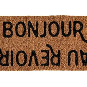 Creative Co-Op Bonjour/Au Revoir Natural Coir Doormat, 32" x 16"