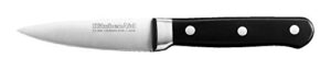 kitchenaid kkftr3prob classic forged series triple rivet paring knife, onyx black, 3.5"