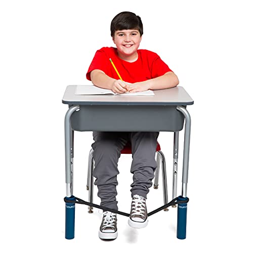 The Original Bouncy Bands® for Desks (Blue) - Children Love Bouncing Their Feet and Feeling The Tension to Relieve Their Anxiety, Hyperactivity, Frustration, or Boredom