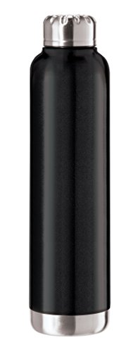 Oggi 8089.3 Sommelier Double Wall Vacuum Sealed Wine Carrier with Stainless Steel Liner, Black, 25 oz