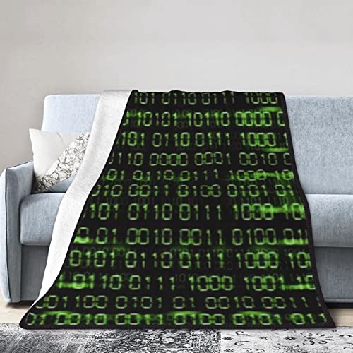 binary code Plush Throw Blanket Travel Blanket 58" x 80" (Large)