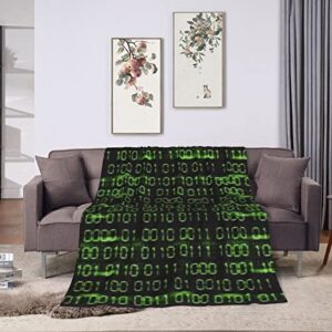 binary code Plush Throw Blanket Travel Blanket 58" x 80" (Large)