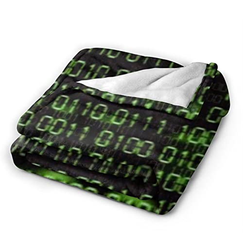 binary code Plush Throw Blanket Travel Blanket 58" x 80" (Large)
